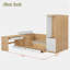 Lit plateforme en bois avec 6 tiroirs, tablettes, bureau et garde-robe-1357099364