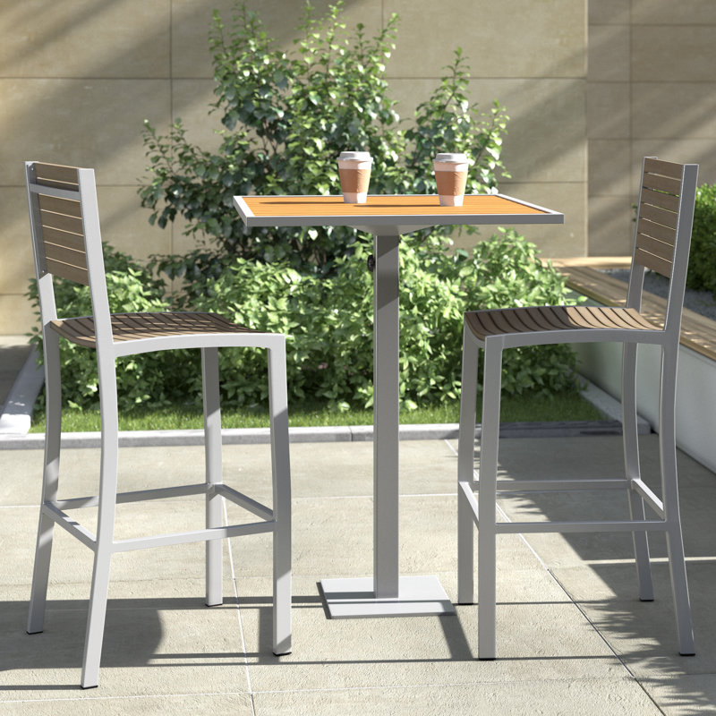 Longport 40'' H High Top Table, Silver, 40" H x 32" W x 32" D