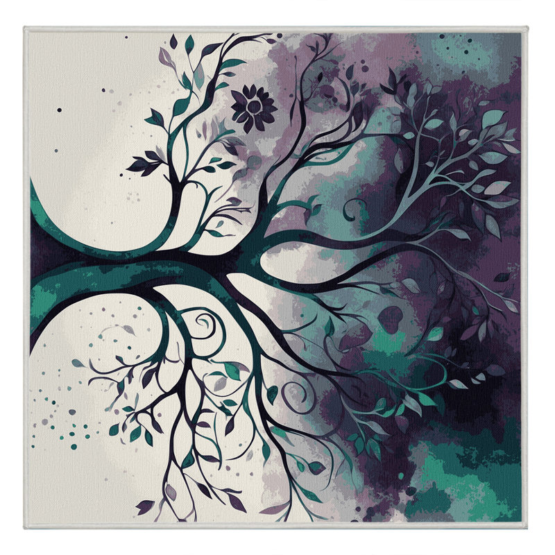 Sapphire Saplings Rug, Square 4'