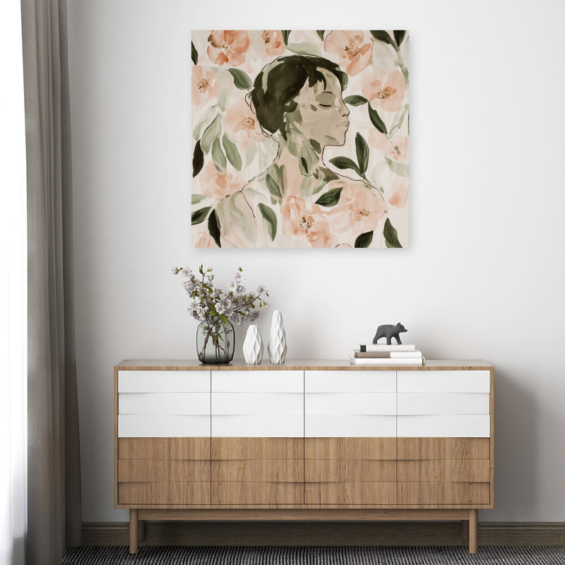 " Floral Serenity Dreamy Elegant Modern Nature Portrait Wall Art Print " by Treechild, H 36 po x l 36 po