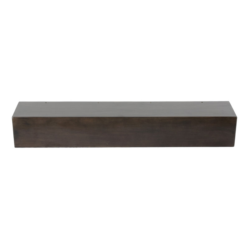 Tablette de manteau de cheminée en bois massif, P 6,5 po x l 48,03 po x H 7,28 po, Bois brun foncé
