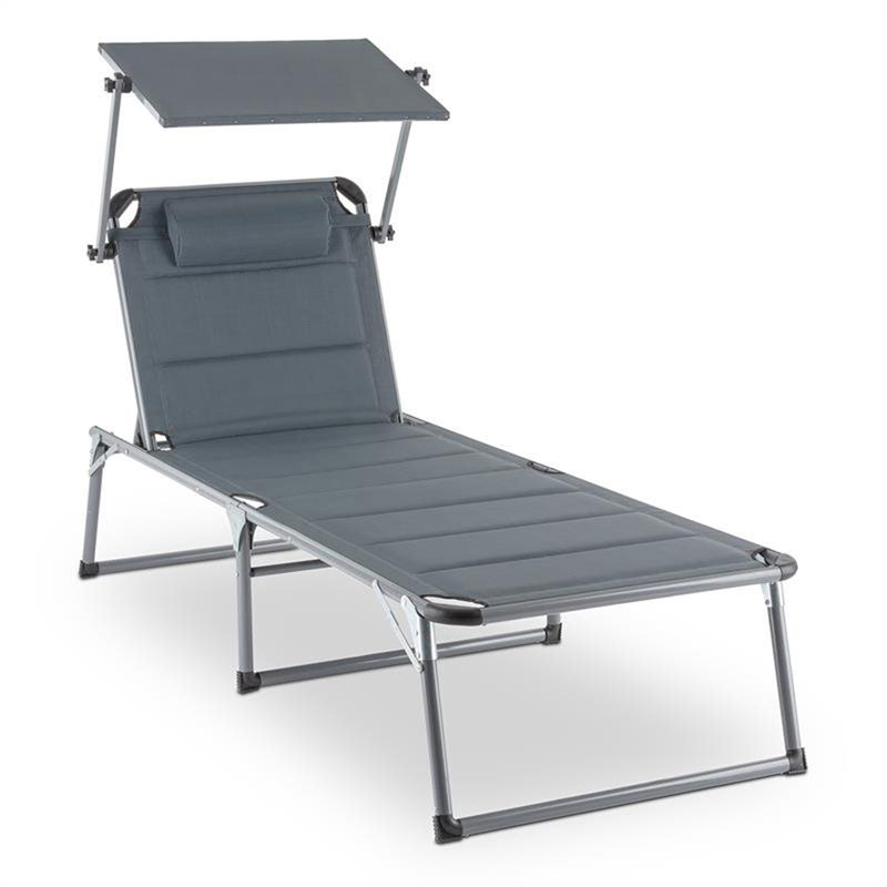 Folding Beach Chair, Gray