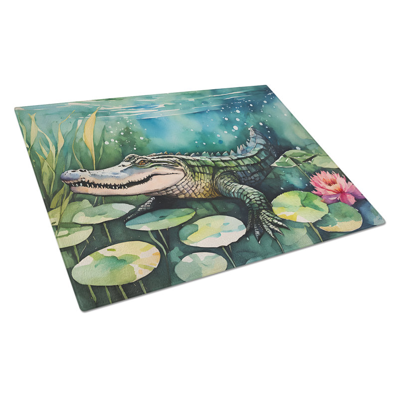 Alligator Glass Cutting Board Large