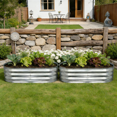Ensemble de 2 jardin surélevé galvanisé