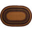 Tapis brun / rouge tissé à la machine 2 pi 6 po x 1 pi 8 po Oval Heritage Farms