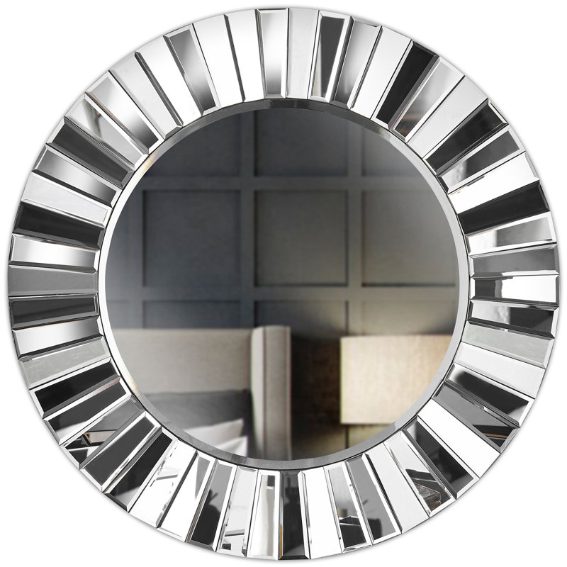 Nimmons Glass Wall Mirror, Grey/Silver
