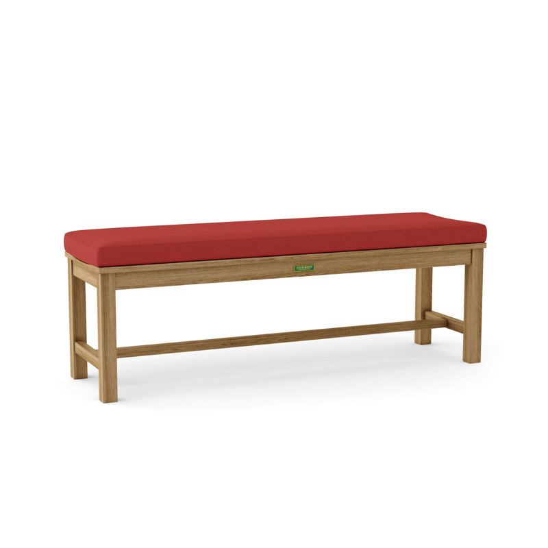 Casablanca Outdoor Teak Dining Bench, Canvas - Jockey Red
