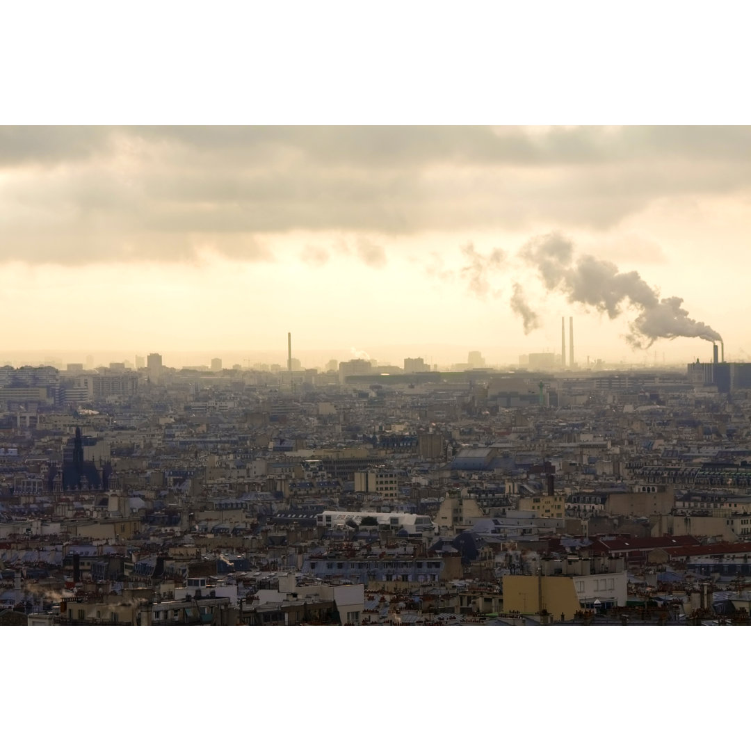 Smog in Paris von Ary6 - Kunstdrucke auf Leinwand ohne Rahmen