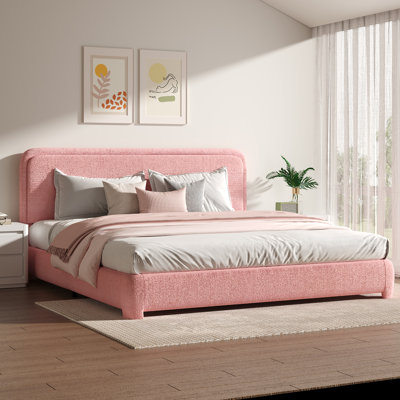 Upholstered Bed Frame with Adjustable Headboard