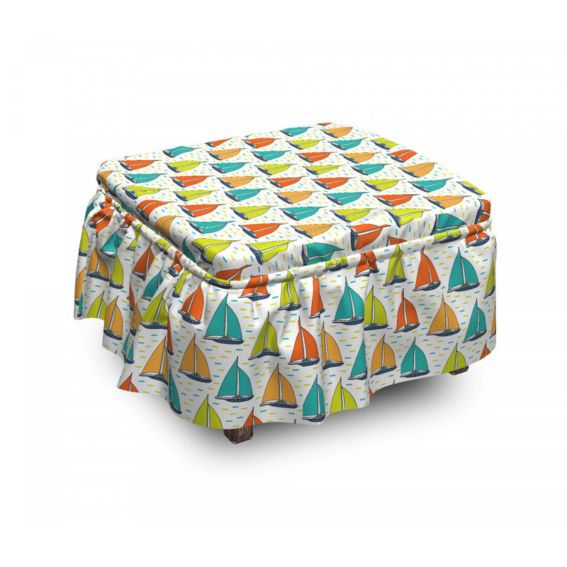 Housse pour repose-pieds windboats on sea