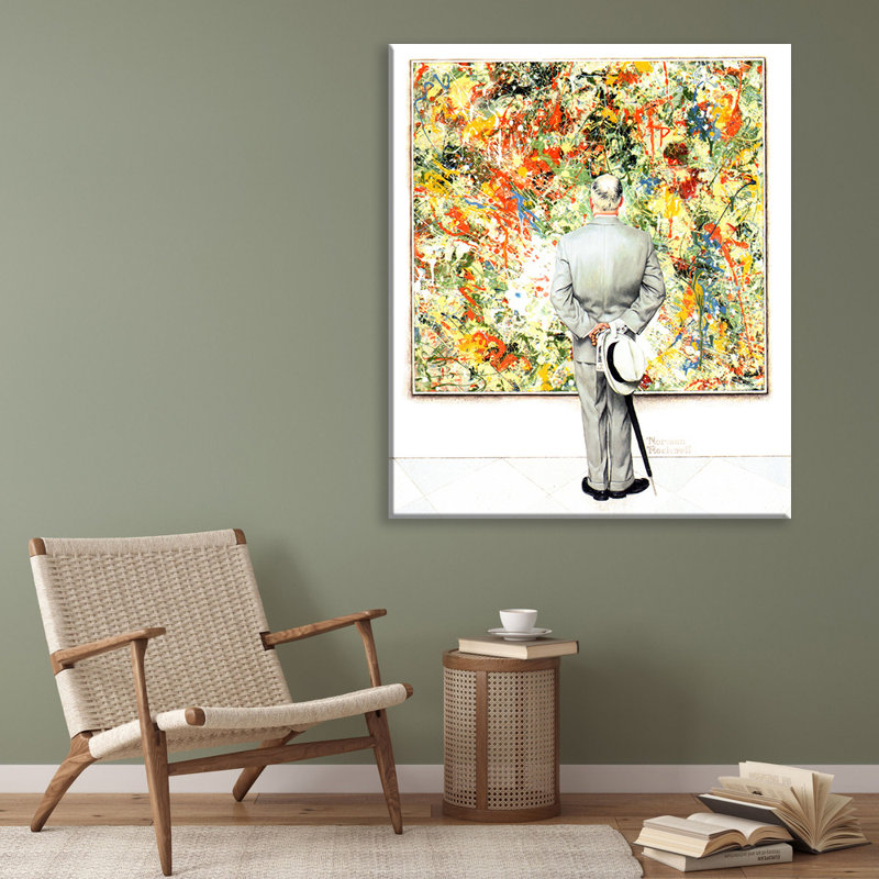 «The Connoisseur» par Norman Rockwell, toile tendue avec châssis, H 40 po x l 28 po