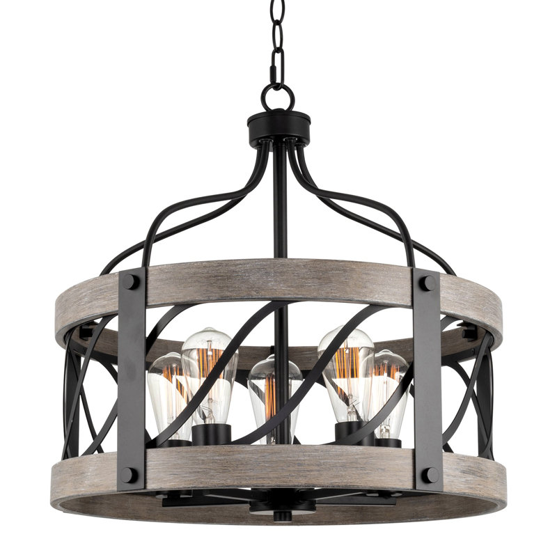 Kipton 5 - Light Dimmable Drum Chandelier