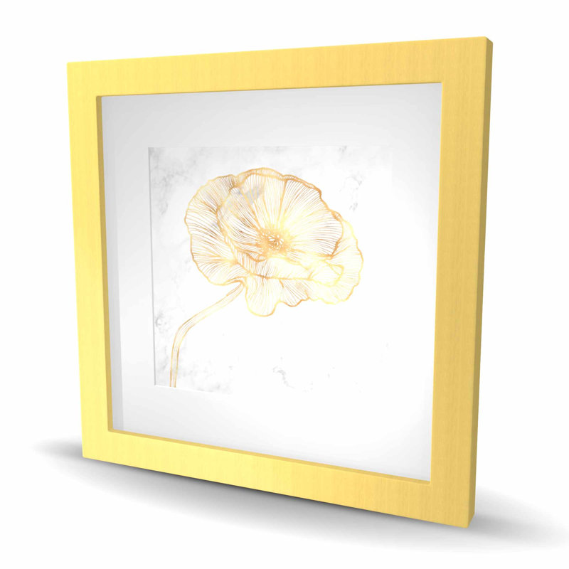 Golden Poppy Flower Framed Matted Print | Home Decor Art