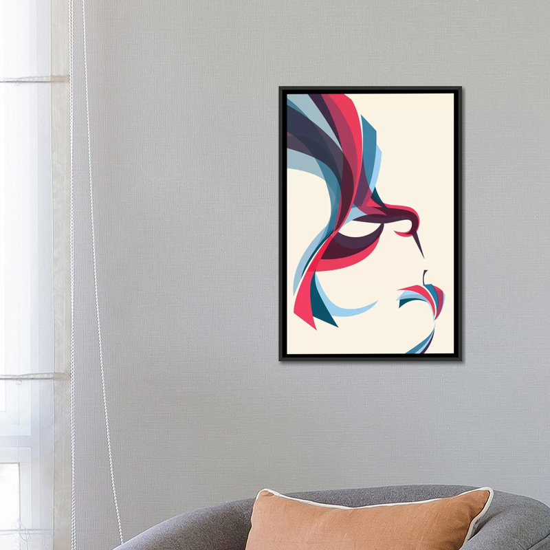 «Hummingbird», impression sur toile, H 32 po x l 24 po x P 1 po, Papier avec cadre noir, Blanc