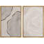 «Black Tan White Tree Wood Ring Collage Nature Modern Art Rustic On Canvas», reproduction de 2 pièces-92285027-92285028