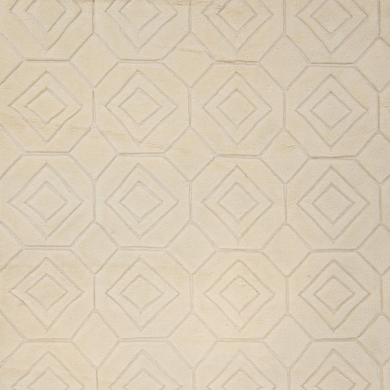 White Moroccan Wool Rug, Rectangle 12' x 15'