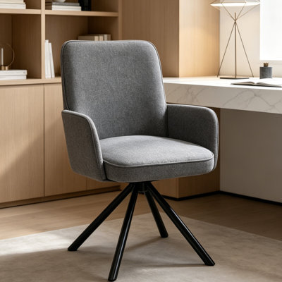 Upholstered Linen Swivel Lounge Chair
