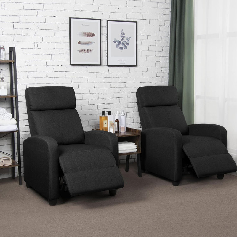 Fauteuil inclinable moderne en tissu avec support à ressorts ensachés - Canapé inclinable à dossier réglable pour le salon, la chambre à coucher ou le cinéma maison - Structure robuste et revêtement confortable