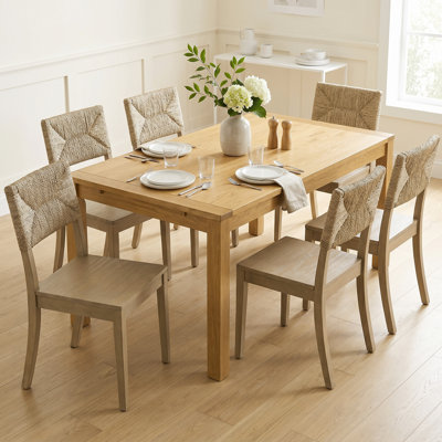 Chaise de salle à manger en bois 17,7 po Farmhouse Seagrass