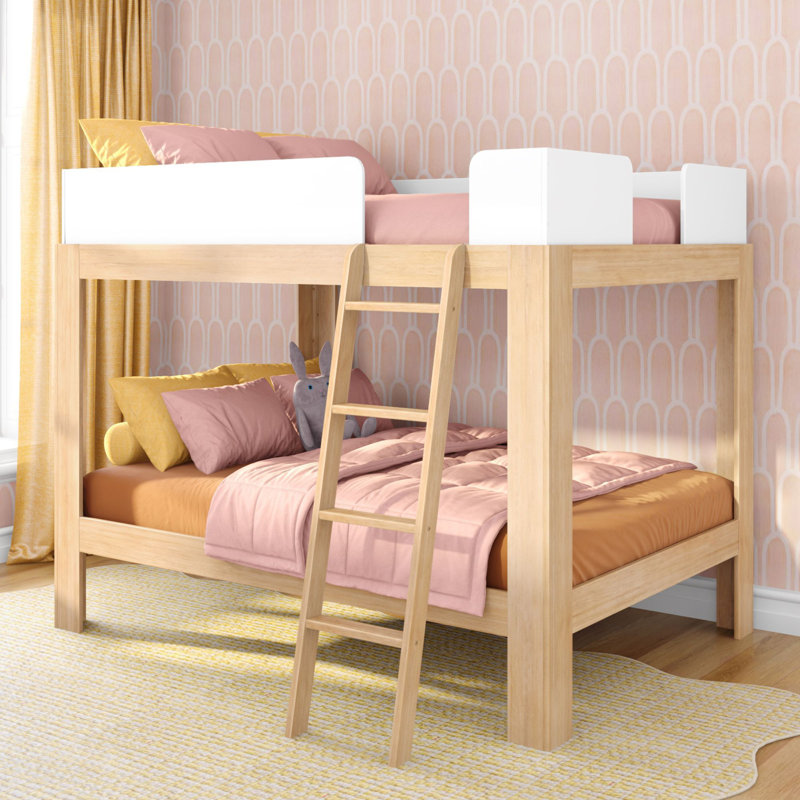 Ambur Kids Full over Full Bunk Bed, Blonde/White