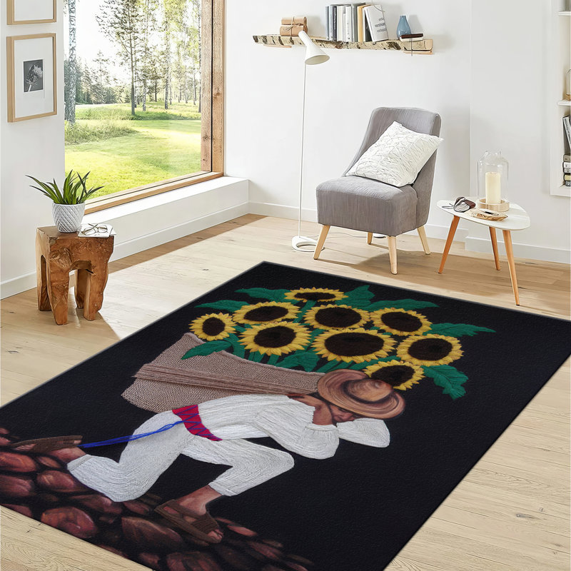 Tapis à poils doux à motif exceptionnel avec motif floral élégant pour une touche luxueuse dans votre espace de vie ou votre chambre à coucher