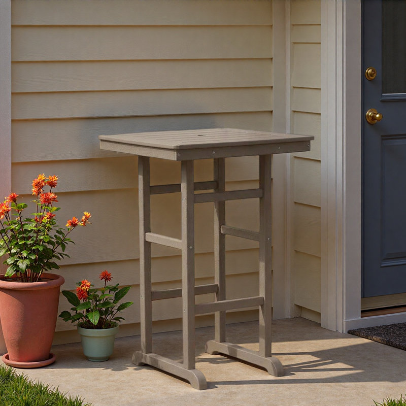 Table bistro HDPE, Bois antique