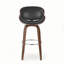 Tabourets de bar pivotants modernes: similicuir, noyer et chrome style Mid-Century