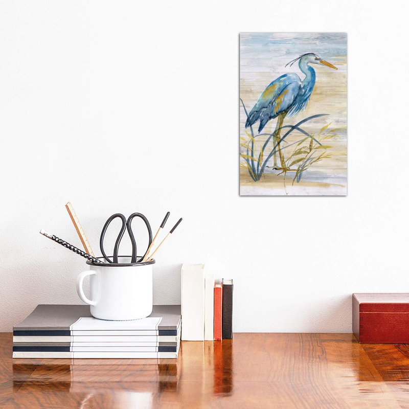 «Heron», reproduction sur toile flottante, H 12 po x l 8 po x P 0,75 po, Toile tendue