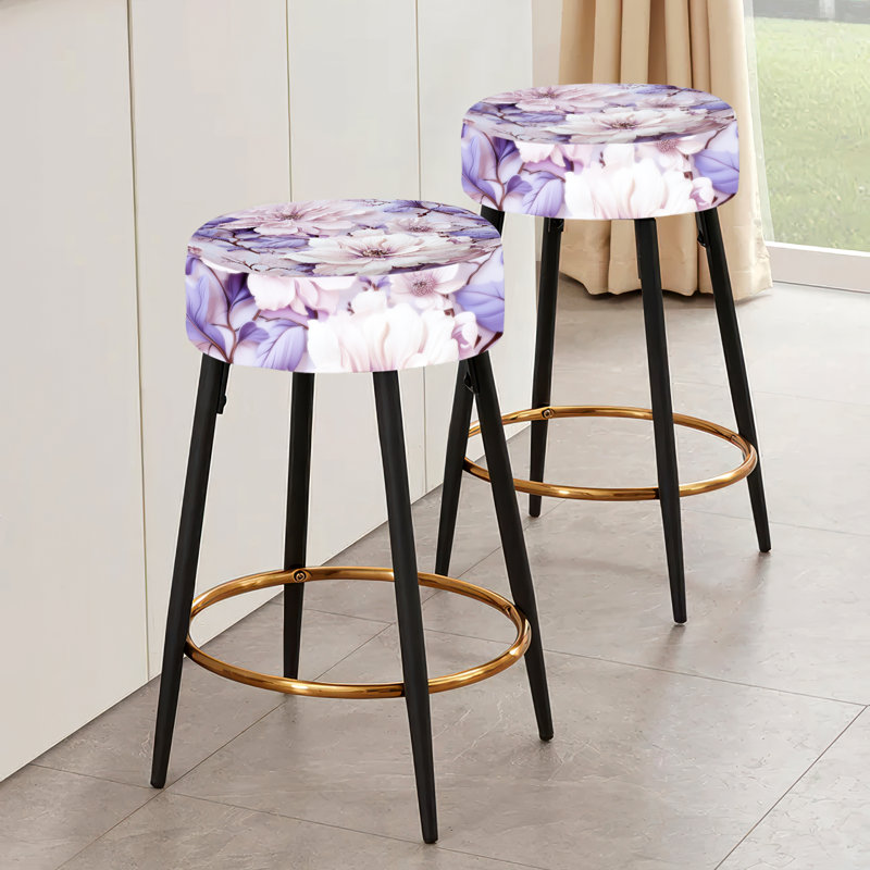 Ensemble de 2 tabourets de bar Ethereal Floral Elegance Victorian