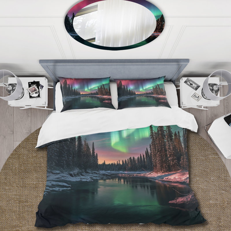 Ensemble de housse de couette en microfibre / polyester Yukon Northern Lights Beauty IV Bedding