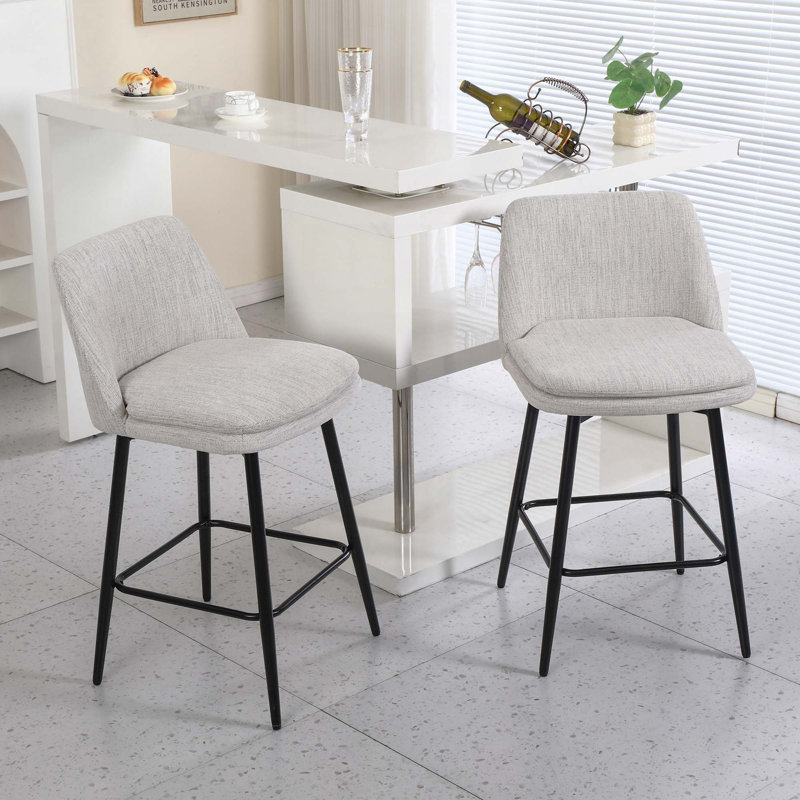 Counter Height Swivel Bar Stools, Off White