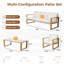 Arunas 5 Person Outdoor Conversation Furniture Set with Wood Pattern and Cushions
