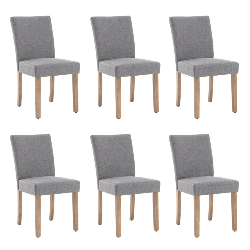 Chaise rembourrée à haut dossier Parsons, Tissu gris, 6