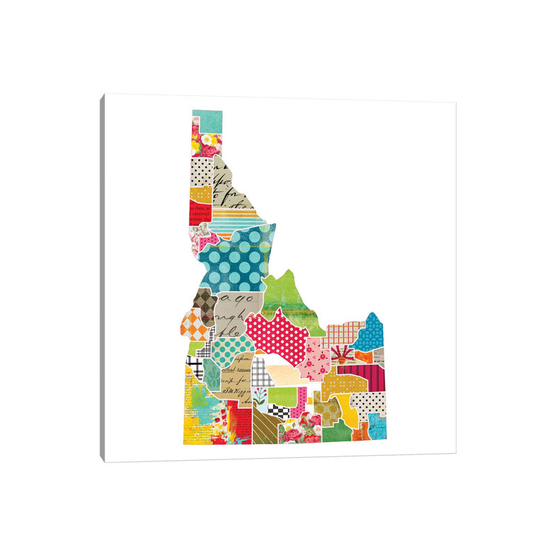 Idaho Quilted Collage Map by Traci Anderson - Wrapped Canvas Gallery-Wrapped Canvas Giclée