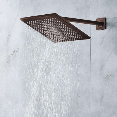 BathSelect Light Oil Rubbed Bronze Square Rain Shower Head