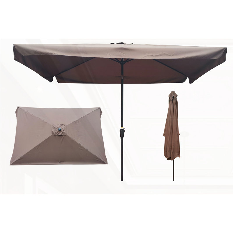 Parasol d'extérieur imperméable 10 x 6,5 pi, Chocolat