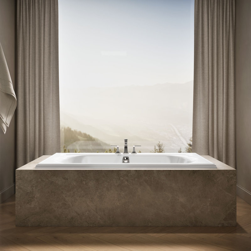 Memoirs 72" x 42" Drop In Soaking Acrylic Bathtub, White