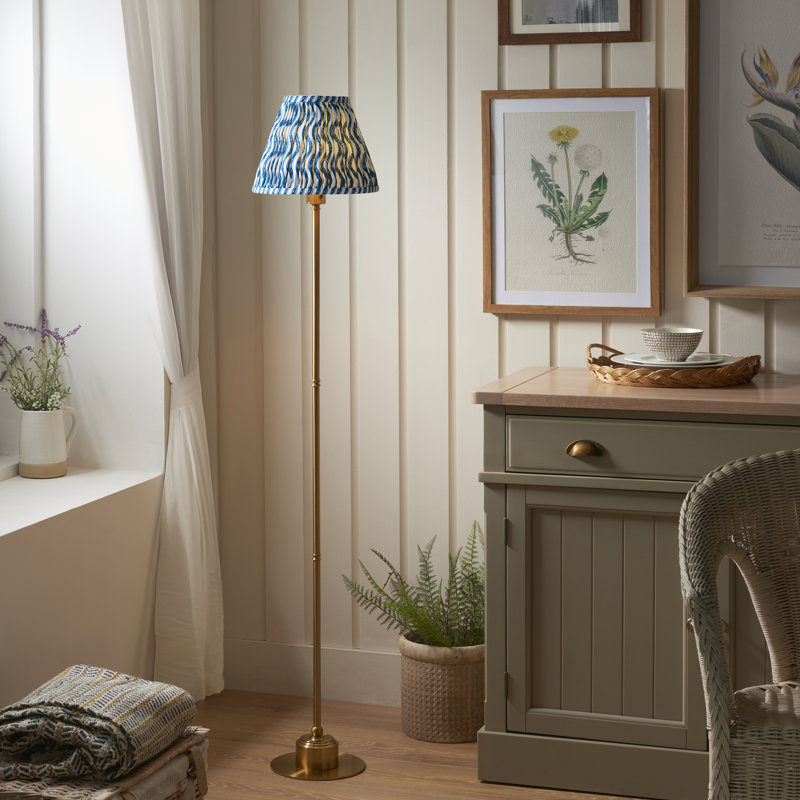 140cm Brushed LED Traditional Floor Lamp, Blue