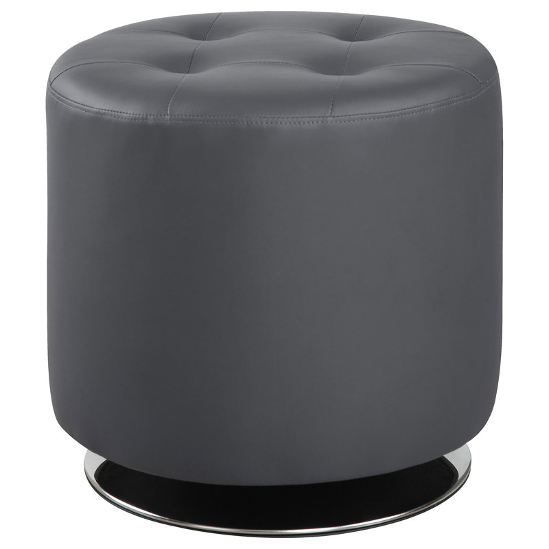 Ilkley Faux Leather Ottoman, Gray