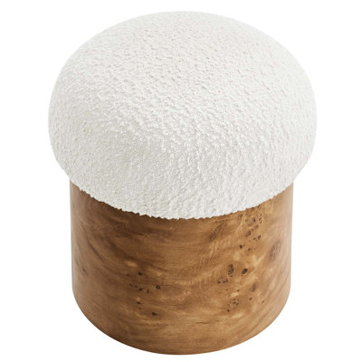 Modway Breeze Boucle Upholstered Ottoman In Ivory Burl
