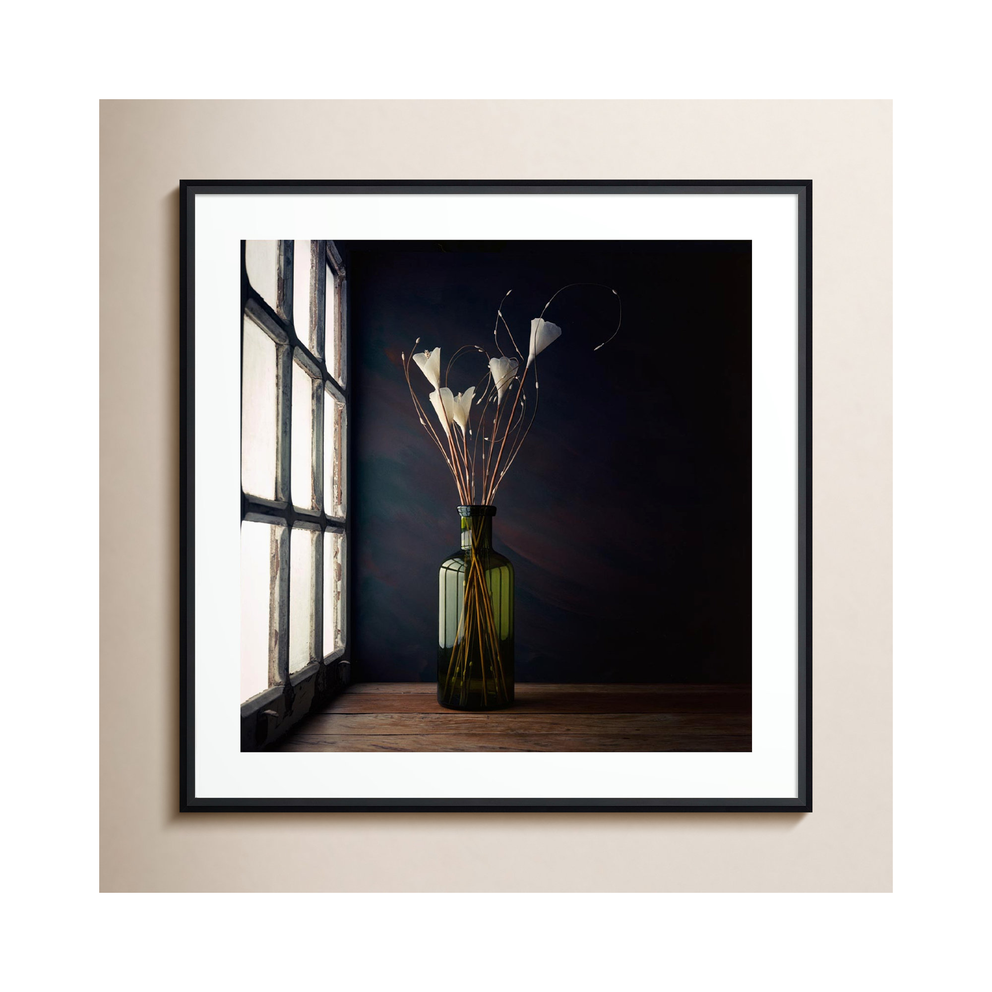 The Green Bottle by Luiz Laercio, Black Framed, 33" H x 33" W