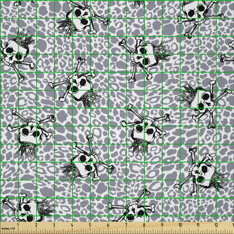 Cyrina Crowned Skull Crossbones Fabric