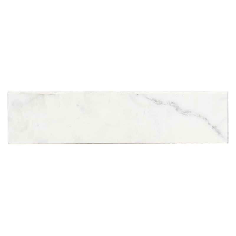 Classic 12" x 3" Porcelain Bullnose Tile Trim in Statuarietto