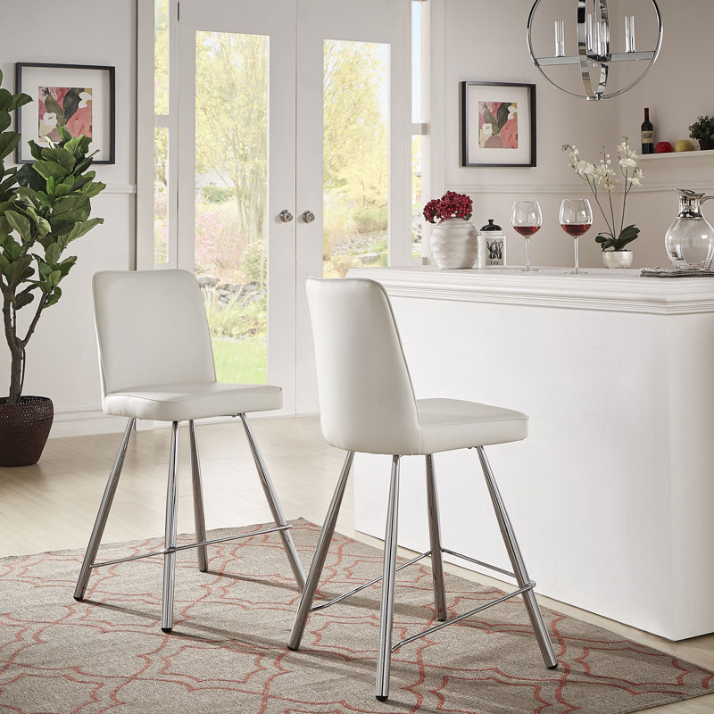 Knaresborough Upholstered Counter Stool, White