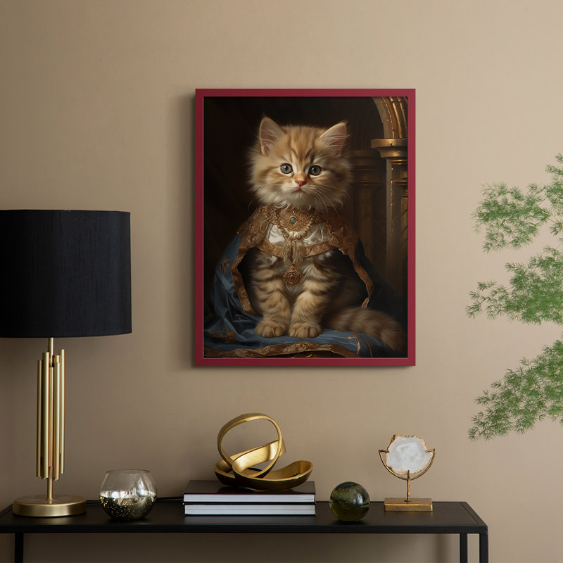 ANIMALS Series CCII - reproduction encadrée de qualité supérieure - prête à être accrochée - aucun clou requis, Rouge