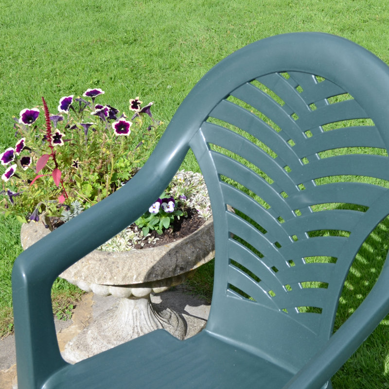 Rimini Rectangular Table with 4 Chairs Garden Set, Green