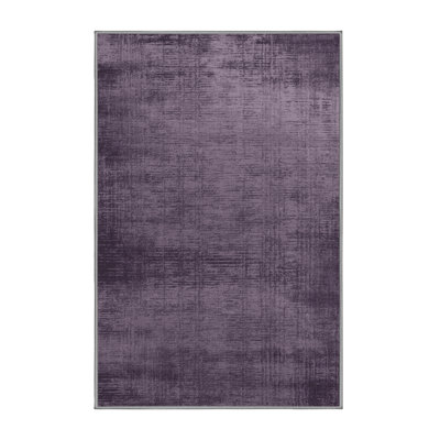 Machine Washable Abstract Purple Area Rug