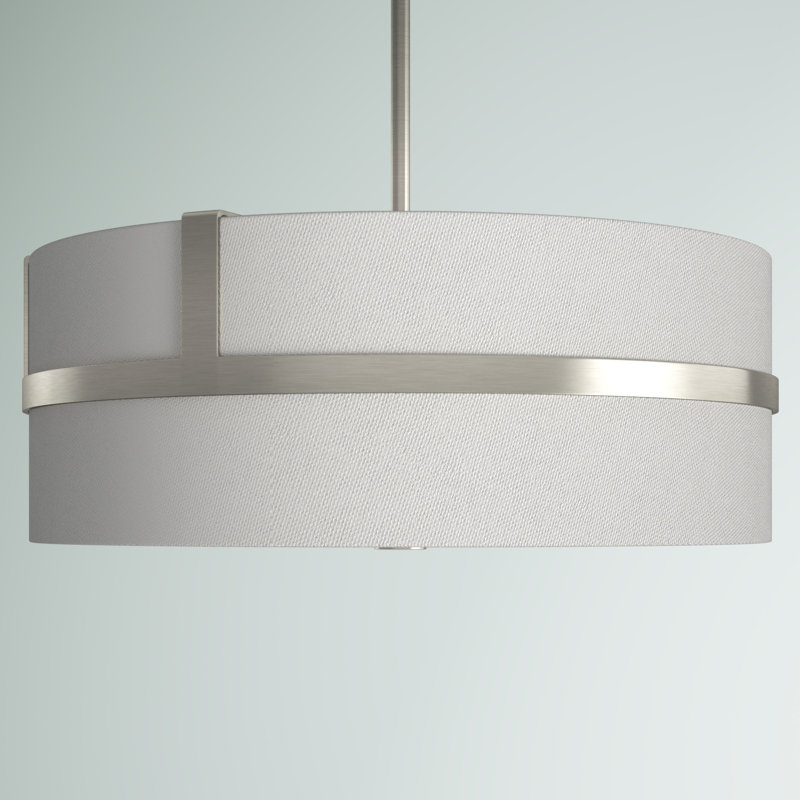 Gilbreath 4 - Light Single Drum Pendant in Brushed Nickel, Brushed Nickel
