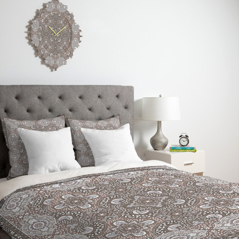 Ensemble de housse de couette Aimee St Hill Border, Housse de couette pour grand lit et 2 taies décor