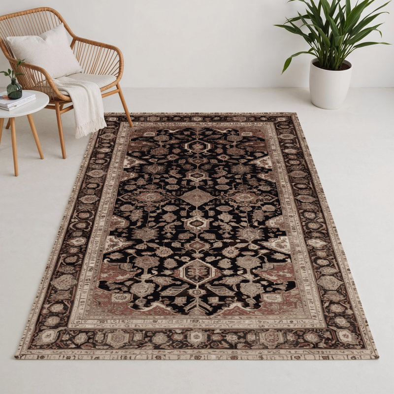 Tapis d'intérieur et d'extérieur brun Persian, Rectangle 9 pi x 12 pi